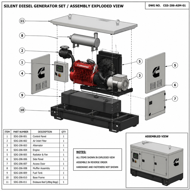 Cummins POWER 10-20kW Silent Diesel Auto Start Home Standby Generator Set