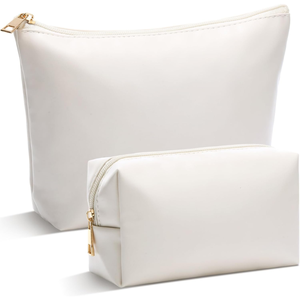 Ensemble de trousses de toilette en PU de taille moyenne, organiseur de maquillage portable avec fermeture éclair, design minimaliste - Product Image 4