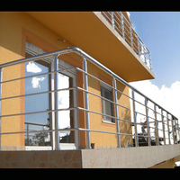 Tiang Baluster Bulat Stainless Steel 304 Modern Mudah Dipasang untuk Balkon Tangga Hotel Sistem Railing Pegangan Tangga
