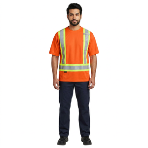 Vêtements de travail haute visibilité certifiés, en coton respirant, réfléchissants, de sécurité, avec protection contre le feu, pour adultes - Product Image 1