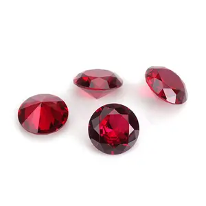 Jinying đá quý giá bán buôn 5 # Ruby đá quý vòng 4mm 6mm 8mm tổng hợp Ruby Corundum đá cho Vòng trang sức