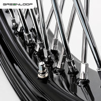 Set Roda Motor Greenloop Premium Custom Fat Spoke 16 18 19 21 23 Inch Chrome Black Rims untuk Modifikasi Cruiser Mewah