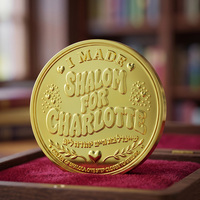 Moneta Commemorativa Personalizzata con Motivo 3D in Rilievo e Texture, Placcata in Oro, in Lega di Zinco, per Collezioni e Souvenir