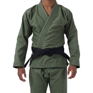 Kimono de BJJ Trimmy Green Unisex, Corte Regular, Poliéster/Algodón 160g, Duradero, Alta Calidad, Logotipo Frontal, Ropa de Artes Marciales - Product Image 1
