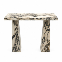 Table console de luxe OEM en marbre sur mesure Calcutta Viola poli, table d'appoint, mobilier de décoration pour villa, couloir, bar à domicile