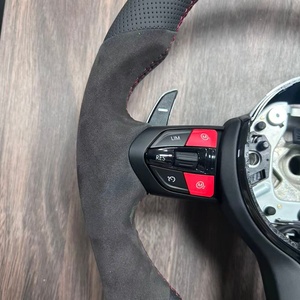 Volant en Alcantara pour <span class=keywords><strong>BMW</strong></span> F30 F20 Série 4 F36 F21 E87 <span class=keywords><strong>120d</strong></span> F21 E81 X3 E83 F32 E90 M4 F10 535i F32 F33 540i E91 - Product Image 4