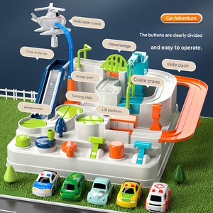 EPT لعبة صغيرة لمغامرات المغامرة سيارة سباق بلاستيكية 2 سيارة ألعاب المغامرة سباق السيارات المسار Playsets - Product Image 5