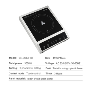 Placa de Inducción Eléctrica Doméstica de un Solo Fuego, 3500W, Pantalla Táctil, Negra, Fabricada en China (OEM) - Product Image 4