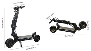 NFC Card Start 60V 72V Powerful <b>E</b> <b>Scooter</b> Dual Motor 11 Inch 30AH 40AH 60-120km Range Foldable Adult R7 <b>Scooter</b> - Product Image 4