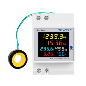 Moniteur AC sur rail DIN 6-en-1 110V 220V 380V 100A – <span class=keywords><strong>Compteur</strong></span> de tension, courant, facteur de puissance, énergie active KWH et fréquence (Volt, Ampère) - Product Image 1