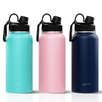Bouteille isotherme en acier inoxydable à double paroi, écologique, pour adultes, avec paille, personnalisable en gros, directement de l'usine