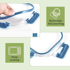 Contenants de stockage en verre pour cuisine et garde-manger, écologiques et compatibles micro-ondes, récipients modernes pour la préparation des repas, couvercles à clipser pour le déjeuner, étanches - Product Image 3