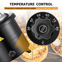 YITIAN Marmite Chauffante Électrique Commerciale en Acier Inoxydable 13L, Conteneur Isotherme Noir Droit pour Soupe