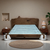 Lit double en bois de chêne massif style Wabi-sabi pour chambre principale, lit tatami pour hôtel, villa, mariage, écologique et durable, simple