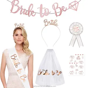 New Products Bride To Be Hen Party Night Out Accessories Wedding Veil Garter Glasses Bridal Shower Bachelor Decorations