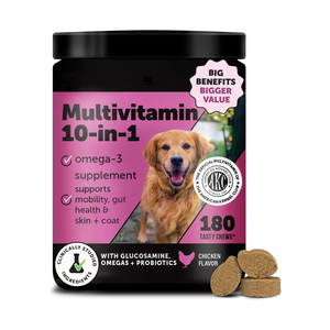 วิตามินรวมสำหรับสุนัขสูงวัย 10-in-1 ชนิดเคี้ยวเนื้อนุ่ม บรรเทาอาการปวดข้อ บำรุงสุขภาพสะโพกและข้อต่อ บำรุงผิว ด้วยสารสกัดจากเฮมพ์ กลูโคซามีน คอนดรอยติน - Product Image 1