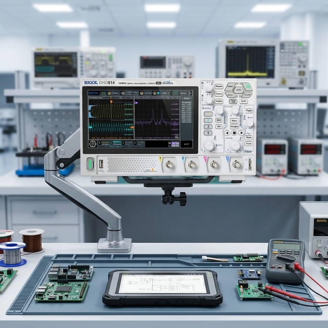RIGOL DHO814 100MHz 4-Channel 12-Bit Portable High-Resolution Digital Oscilloscope with 7-inch Touch Screen 4PCS 150MHz Probes