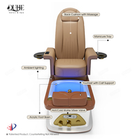 Fauteuil de manucure et pédicure électrique moderne de luxe avec massage et bassin pour soins des pieds en salon