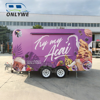 Onlywe Remorque de concession mobile tout équipée avec cuisine complète, pour café, pizza, chariot à glaces et petit camion de restauration, également utilisable comme bar mobile
