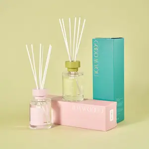 Conjunto de presente de fragrância alta, óleo essencial, longa duração, perfume fresco, difusor de palhetas com caixa de presente