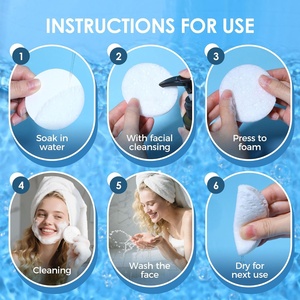 <span class=keywords><strong>Éponge</strong></span>s faciales compressées en cellulose naturelle blanche Woxin pour femmes, tampons lavants pour le visage, démaquillant, exfoliant, soin de la peau en spa - Product Image 3