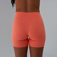 Shorts de cyclisme taille haute pour femme avec logo personnalisé OEM, rayures crème contrastées, shorts de compression athlétiques pour la gym