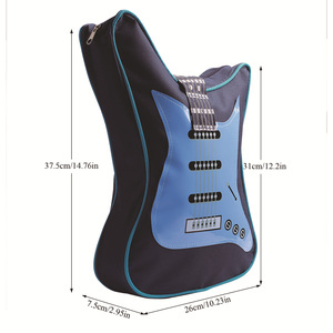 Borsa per chitarra elettrica per chitarristi zaino DEDO per studenti di musica in pelle sintetica per uso quotidiano - Product Image 4