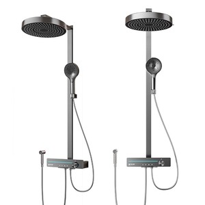 Juego de cabezal de ducha redondo, totalmente de cobre, con posición oculta, revestimiento de agua, prevención de corrosión, uso en el baño - Product Image 2