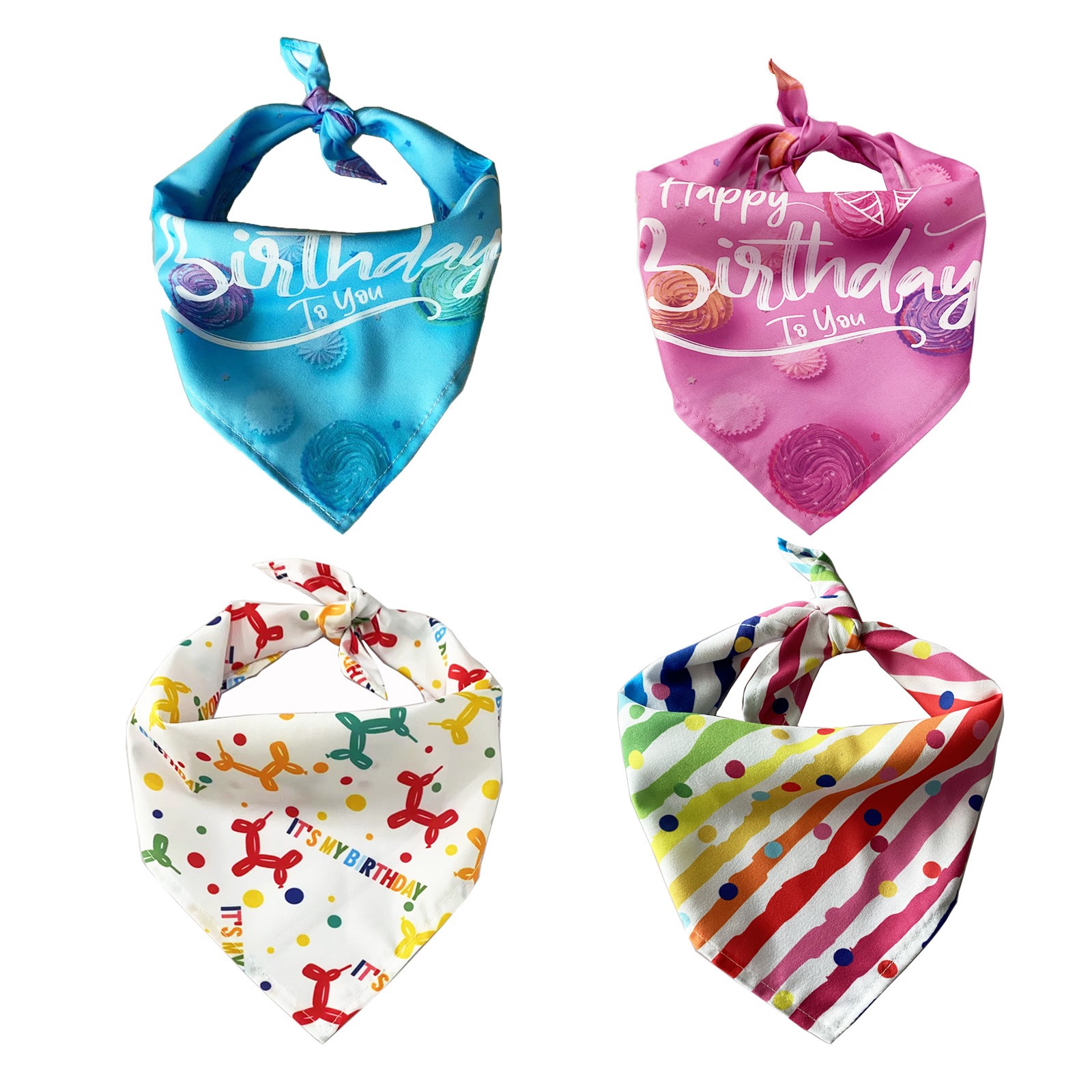 Wholesale Low Price Happy Birthday Party Pet Cat Puppy Dog Triangle Bandanas / Towel/Scarf Decorations pet apparel