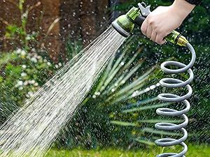 3/4 <span class=keywords><strong>tubo</strong></span> da giardino a spirale espandibile in plastica <span class=keywords><strong>per</strong></span> irrigazione da giardino con pistola a spruzzo - Product Image 2