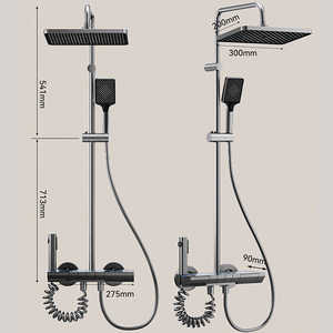 Badezimmer Hot Cold Mixer <span class=keywords><strong>Multi</strong></span> Funktionen Dusch sets Wand halterung LED Digital anzeige Regen Herbst Luxus Bad Dusche Set <span class=keywords><strong>System</strong></span> - Product Image 2