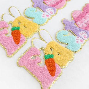 사용자 정의 부활절 패턴 패치 나쁜 토끼 셔닐 패치 까마귀 옷 패치 스팽글 애니메이션 편지 철 - Product Image 3