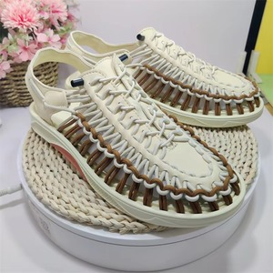 Men's Summer Beach Shoes Sandals Anti Slip Rubber Fashion Leisure Black Red <b>White</b> Mesh Sandals for Men - Product Image 1