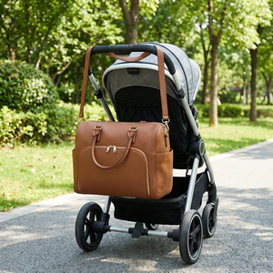 cuir véritable maman fourre-tout grande capacité bébé organisateur sacs avec poche <span class=keywords><strong>pour</strong></span> bouteille voyage <span class=keywords><strong>maternité</strong></span> OEM fabricant - Product Image 4