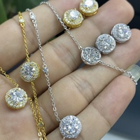 Chine meilleur fabricant 925 argent Sterling ensemble de bijoux fins Moissanite collier boucle d'oreille et Bracelet avec or pour fiançailles