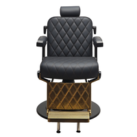 Fauteuil de Barbier Moderne en Cuir Rotatif à 360° avec Fonction Inclinable pour Salon de Coiffure, Mobilier de Luxe pour Salon