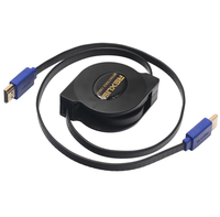 Câble rétractable de 1,8 m avec connecteurs plaqués or, en PVC, auto-rétractable, anti-emmêlement, 10,2 Gbit/s pour 1.4 3D ARC pour ordinateur portable/téléviseur/projecteur