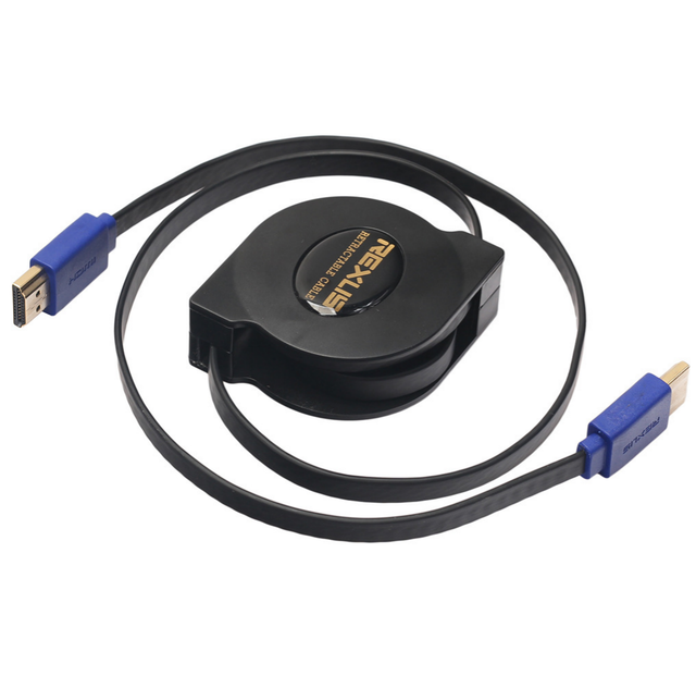 Retractable for Cable 1.8m Gold-Plated Connectors PVC Auto-retract Tangle-Free 10.2Gbps for 1.4 3D ARC for Laptop/TV/Projector