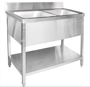 VICTORY Medical Évier double en acier inoxydable pour hôtels et restaurants avec plinthe Inox Lab Sinks - Product Image 3