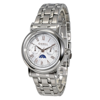 Nouvelle Arrivée Montre Mécanique Automatique Homme, Montre-Bracelet Habillée Affaires, Phase de Lune, Cadran Romain Lumineux, Remontage Automatique, Cadeau pour Homme