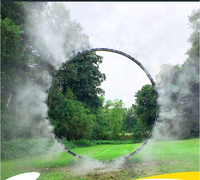 Sculpture de brume d'eau de cercle d'acier inoxydable pour la décoration abstraite de ville de parc