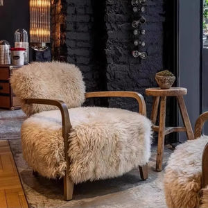 Chaise de canapé en peau d'agneau de style fille mignon canapé simple durable facile à nettoyer pour la maison salons chaise de loisirs paresseux - Product Image 4