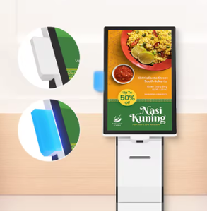 15.6 inch màn hình cảm ứng tự phục vụ kiosk cho thực phẩm đặt hàng & thanh toán sử dụng trong nhà với SDK & máy in cho KFC & mcdonalds - Product Image 5