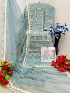 Designer Pakistani Suit With Embroidery Sequence with <b>Stone</b> Work Ethnic Clothing Salwar Suit at Affordable Price - Product Image 6