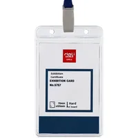 Porte-badge d'exposition Deli Design personnalisé étui pour carte d'identité en plastique dur transparent horizontal vertical