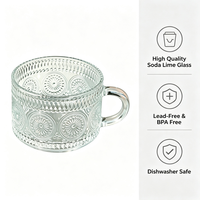 Mug en verre gaufré moderne avec poignée ergonomique, compatible lave-vaisselle et micro-ondes, anti-fuite pour café, thé, bière