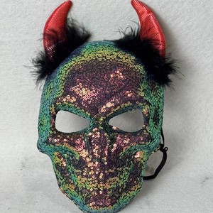 Masque de fête d'Halloween personnalisé mexicain pour adultes, motif fleur squelette en EVA 3D, masque fantôme - Product Image 5