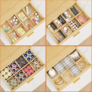 Bamboo Desktop Drawer Storage <b>Box</b> 18L Rectangular Organizer For Tea Bags Cosmetics <b>Makeup</b> Office Desk Living Room Bedroom Study - Product Image 3