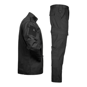 Black Ripstop ACU Camouflage Unisex <strong>Combat</strong> <strong>Trousers</strong> and Shirts Uniform Set for Outdoor Activities - Product Image 5