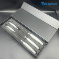 Ensemble de 5 couteaux de cuisine en acier inoxydable, ambidextres, antidérapants, TPR+PP, légers, couteau de chef, couteau à pain, couteau utilitaire, couteau à éplucher, pour la maison
